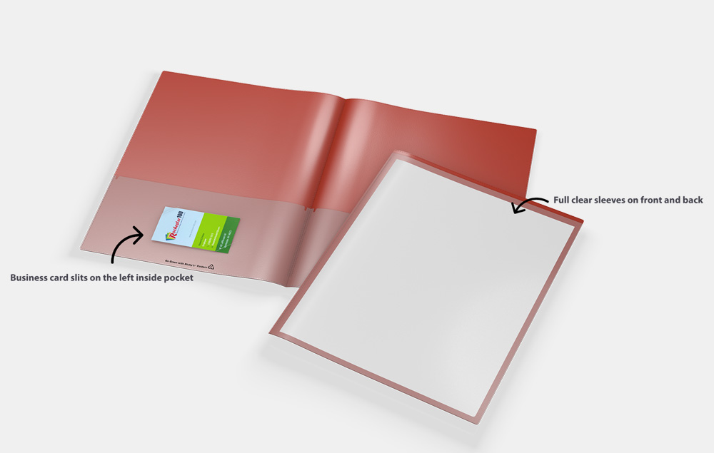 Nicky's®  Version II (Durable 2 Pocket Presentation Folder With Clear Front Pocket) - 
